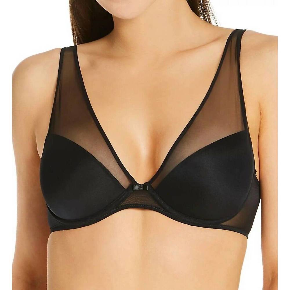 NEW TIMPA LINGERIE camille plunge bra in black